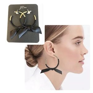 J. Crew Ribbon-wrapped hoop earrings